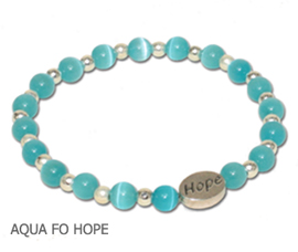 Thyroid Cancer Cat’s Eye awareness bracelet with sterling silver Hope bead
