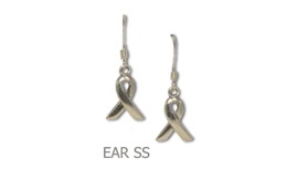 Sterling silver awareness ribbon earrings